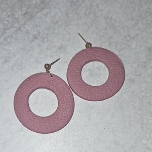 Handmade Polymer Clay Elegant lilac Hoop Earrings